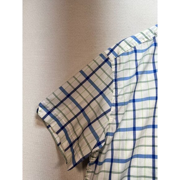 American Eagle Outfitters Plaid Button Up Shirt Mens L Blue Short Sleeve Casual - Picture 6 of 12